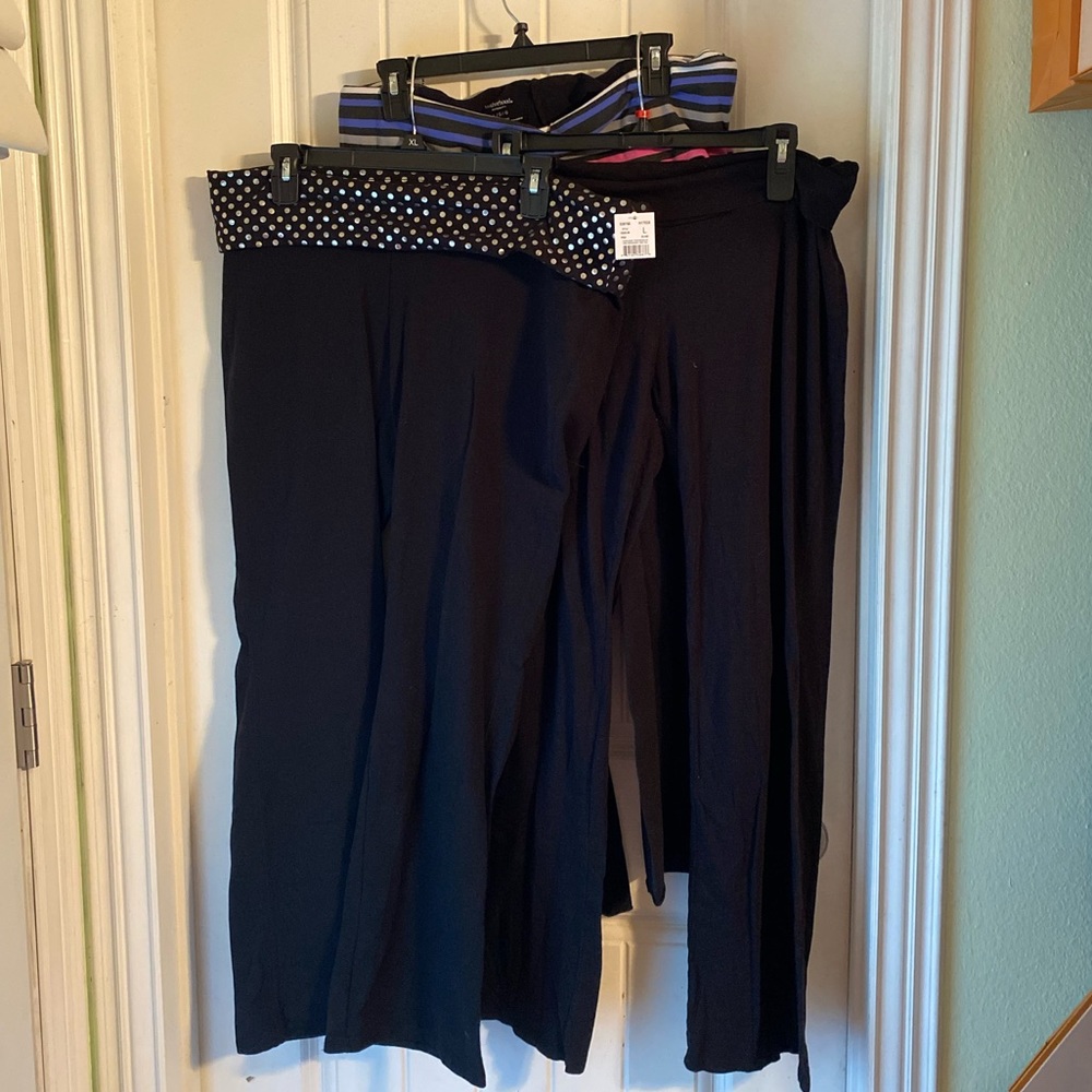 3 pairs large maternity yoga roll top pants